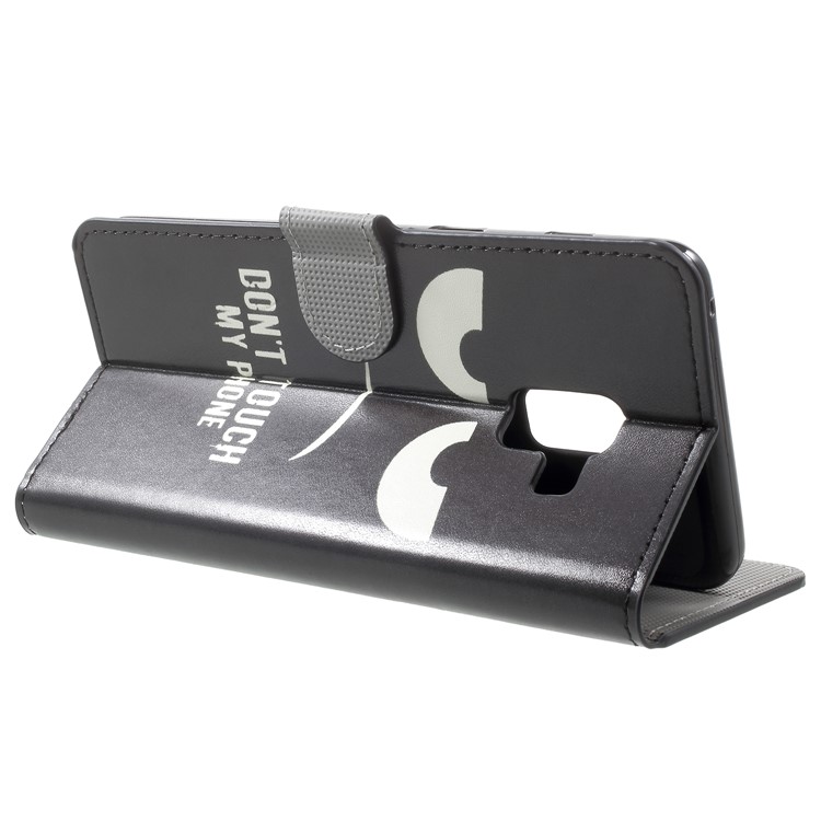 Pattern Printing Leather Magnetic Wallet Stand Folio Mobile Phone Shell for Samsung Galaxy A8 (2018) - Angry Face-4