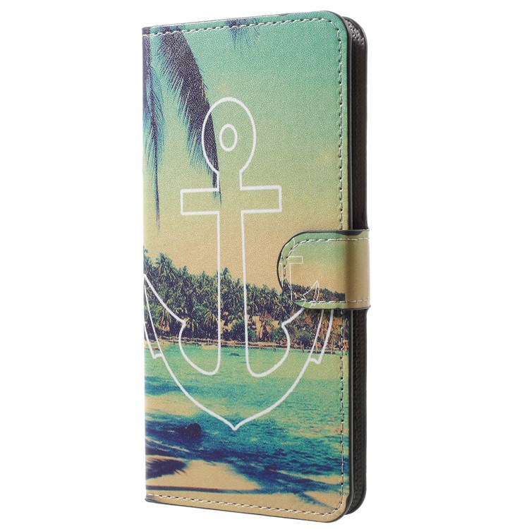 Pattern Printing Leather Magnetic Wallet Stand Folio Protective Shell for Samsung Galaxy A8 (2018) - Sea Scene-2