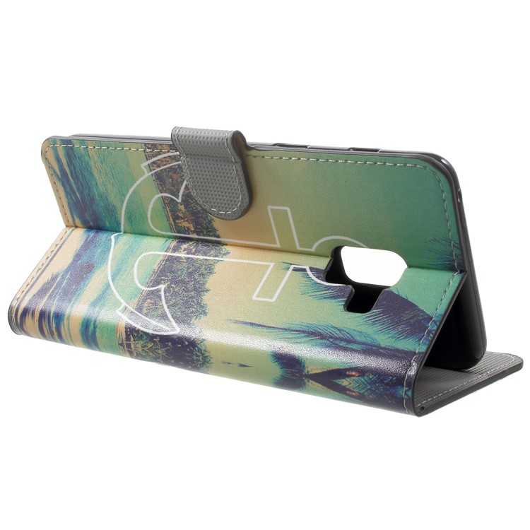 Pattern Printing Leather Magnetic Wallet Stand Folio Protective Shell for Samsung Galaxy A8 (2018) - Sea Scene-4