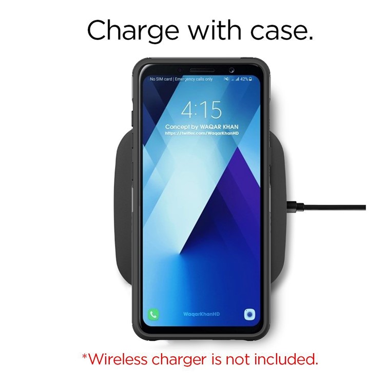 Plastic + TPU Hybrid Rugged Armor Protection Case for Samsung Galaxy A8 (2018) - Silver-9
