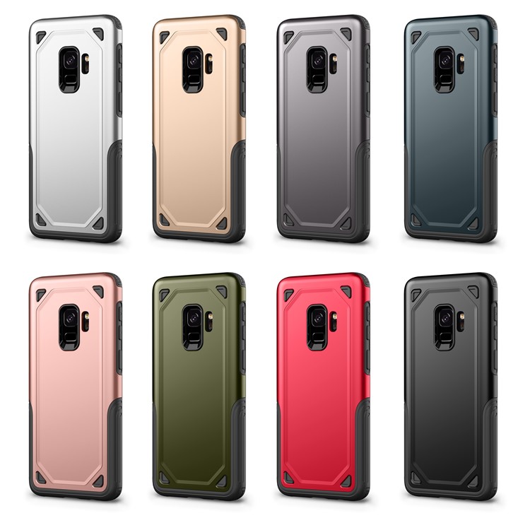 Hybrid PC + TPU Armor Rugged Case for Samsung Galaxy S9 G960 - Silver-10
