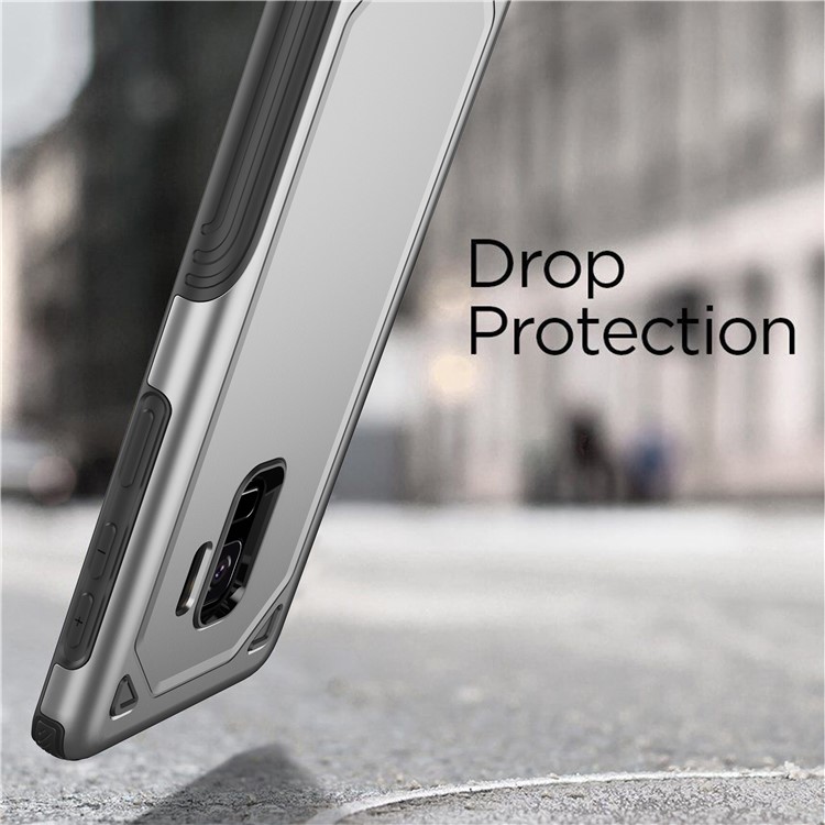 Hybrid PC + TPU Armor Rugged Case for Samsung Galaxy S9 G960 - Silver-3
