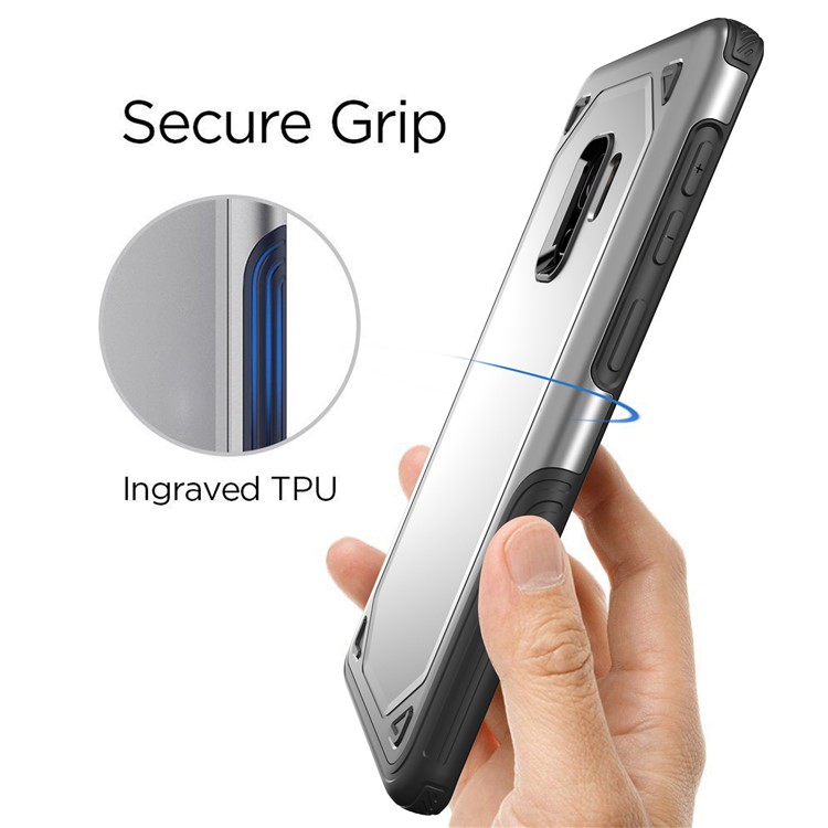 Hybrid PC + TPU Armor Rugged Case for Samsung Galaxy S9 G960 - Silver-6