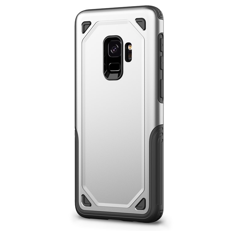 Hybrid PC + TPU Armor Rugged Case for Samsung Galaxy S9 G960 - Silver-8
