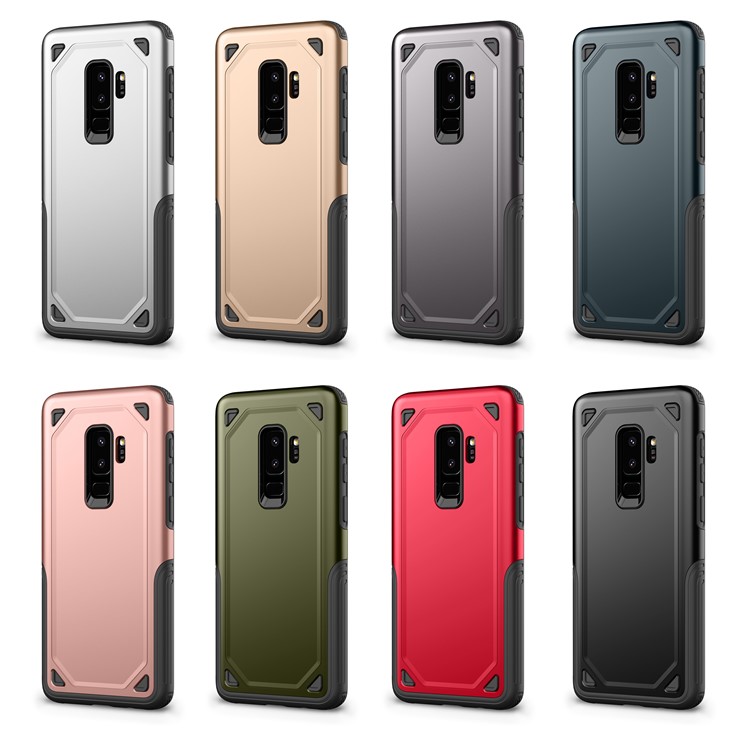 Plastic + TPU Hybrid Rugged Armor Protective Case for Samsung Galaxy S9+ G965 - Silver-10