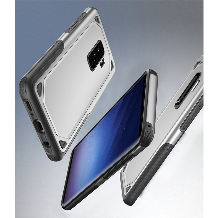 Plastic + TPU Hybrid Rugged Armor Protective Case for Samsung Galaxy S9+ G965 - Silver-4