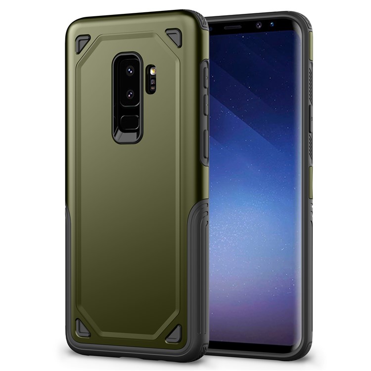Plastic + TPU Hybrid Rugged Armor Protective Case Cover for Samsung Galaxy S9+ G965 - Army Green-1