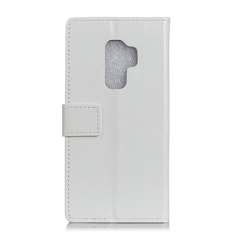 Crazy Horse Magnetic Stand Wallet Leather Mobile Phone Cover for Samsung Galaxy S9+ G965 - White-2