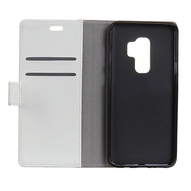 Crazy Horse Magnetic Stand Wallet Leather Mobile Phone Cover for Samsung Galaxy S9+ G965 - White-3