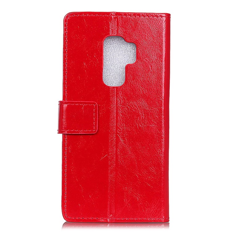 Crazy Horse Magnetic Stand Wallet Leather Mobile Phone Shell for Samsung Galaxy S9+ G965 - Red-2