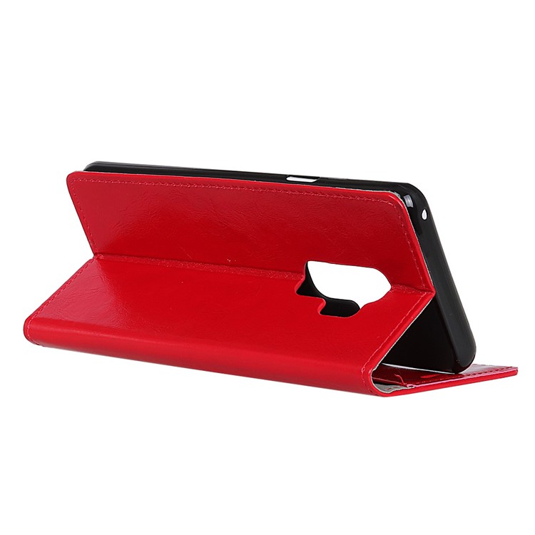 Crazy Horse Magnetic Stand Wallet Leather Mobile Phone Shell for Samsung Galaxy S9+ G965 - Red-3