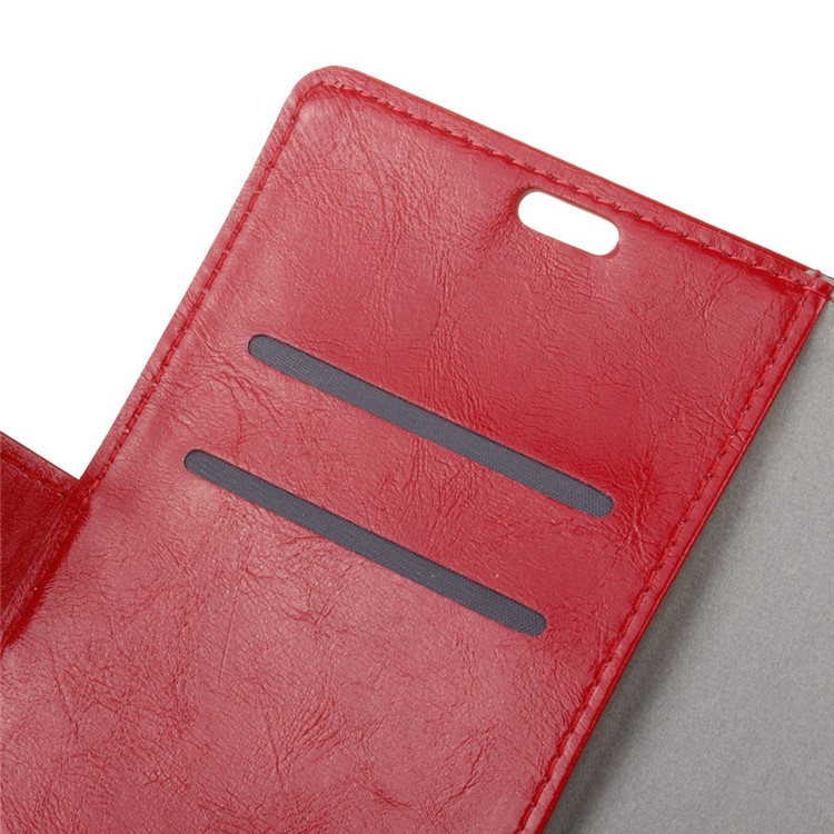 Crazy Horse Magnetic Stand Wallet Leather Mobile Phone Shell for Samsung Galaxy S9+ G965 - Red-4
