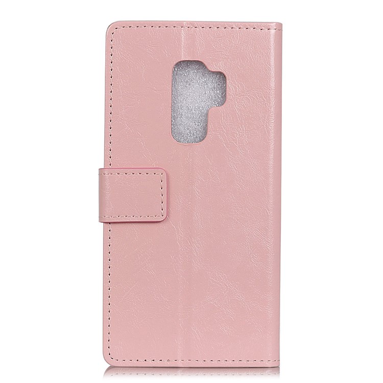 Crazy Horse Magnetic Stand Wallet Leather Mobile Phone Casing for Samsung Galaxy S9+ G965 - Pink-2