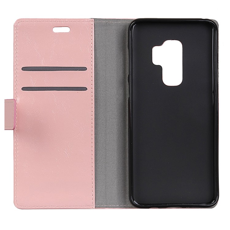 Crazy Horse Magnetic Stand Wallet Leather Mobile Phone Casing for Samsung Galaxy S9+ G965 - Pink-5