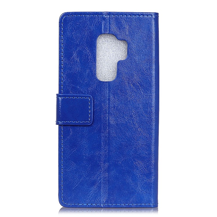 Crazy Horse Magnetic Stand Wallet Leather Cell Phone Case for Samsung Galaxy S9+ G965 - Blue-2