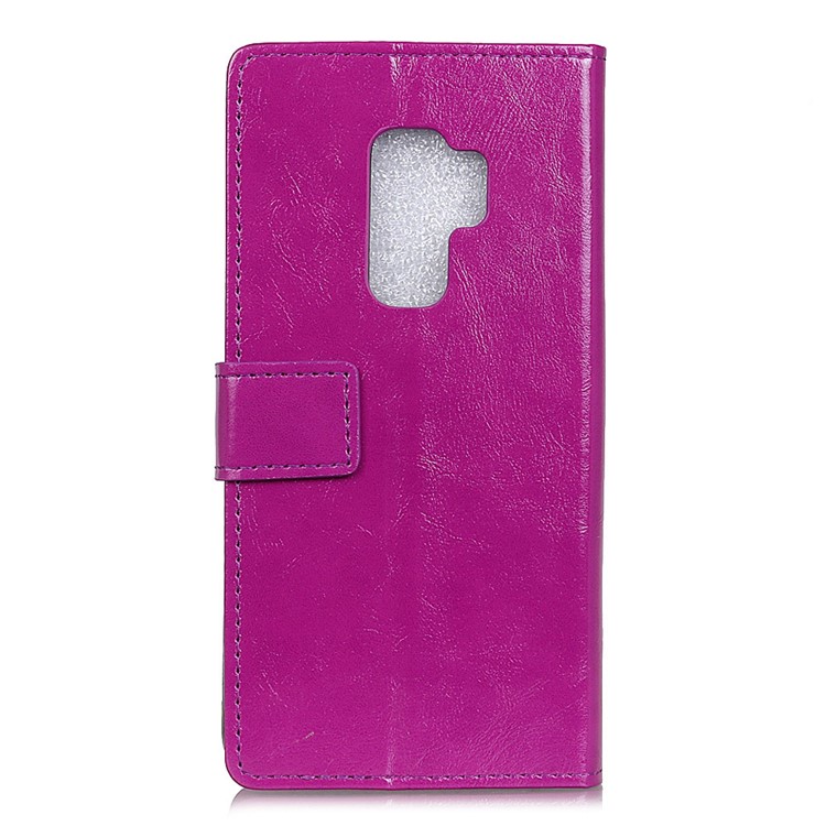 Crazy Horse Magnetic Stand Wallet Leather Protective Case for Samsung Galaxy S9+ G965 - Purple-2