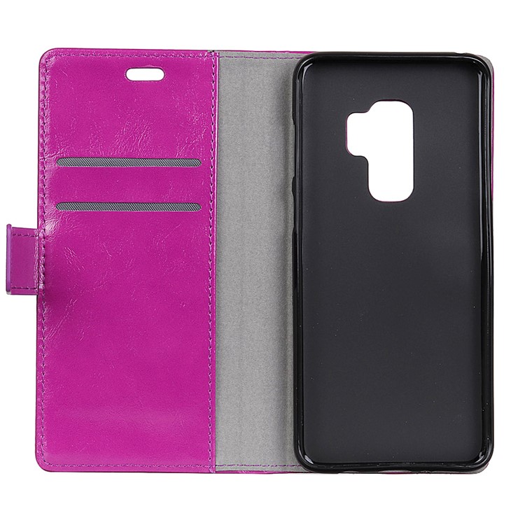 Crazy Horse Magnetic Stand Wallet Leather Protective Case for Samsung Galaxy S9+ G965 - Purple-3