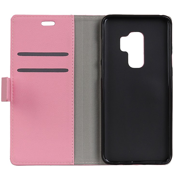 Leather Stand Case with Card Slots for Samsung Galaxy S9+ G965 - Pink-4