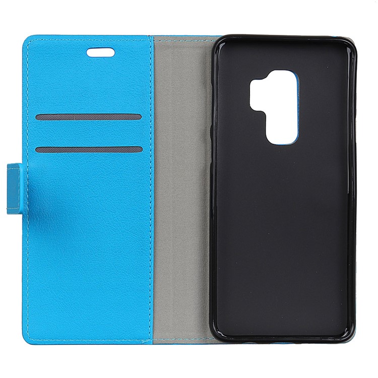 Leather Stand Cover with Card Slots for Samsung Galaxy S9+ G965 - Blue-5