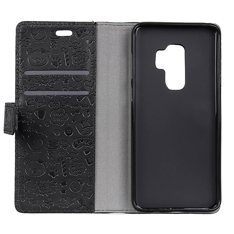 Cartoon Graffiti Leather Stand Wallet Mobile Shell for Samsung Galaxy S9+ G965 - Black-3