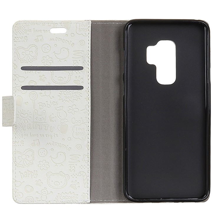Cartoon Graffiti Leather Stand Wallet Mobile Case for Samsung Galaxy S9 Plus G965 - White-3
