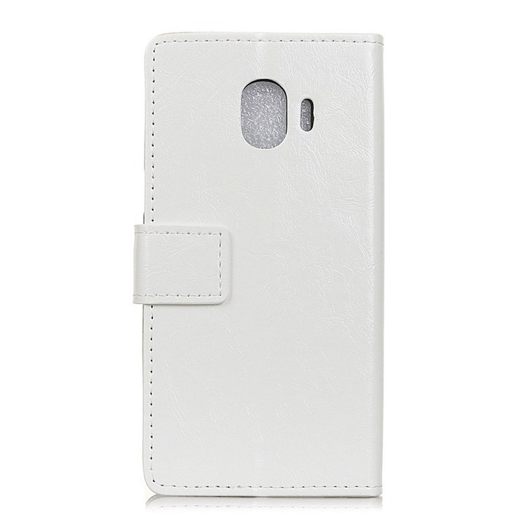 Crazy Horse Texture PU Leather Wallet Cover with Stand for Samsung Galaxy J2 Pro 2018 - White-2