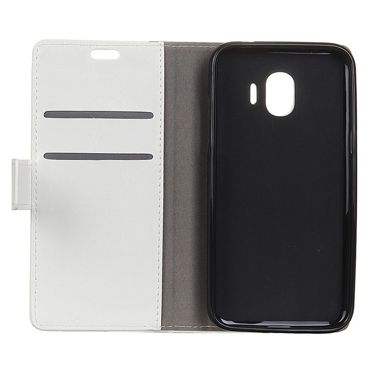 Crazy Horse Texture PU Leather Wallet Cover with Stand for Samsung Galaxy J2 Pro 2018 - White-3