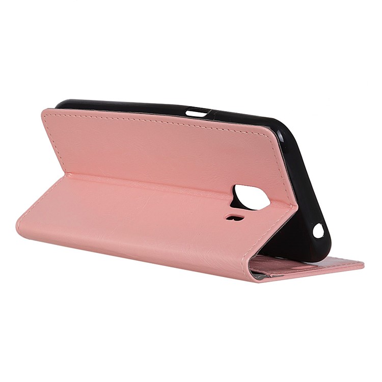 Crazy Horse Texture Wallet Stand Leather Protection Phone Case for Samsung Galaxy J2 Pro 2018 - Pink-3