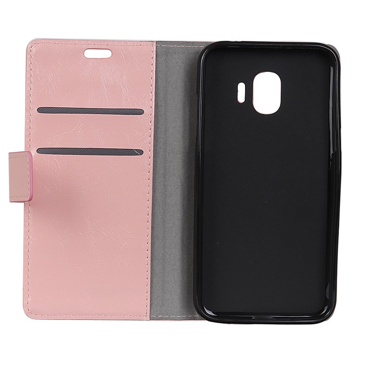 Crazy Horse Texture Wallet Stand Leather Protection Phone Case for Samsung Galaxy J2 Pro 2018 - Pink-5