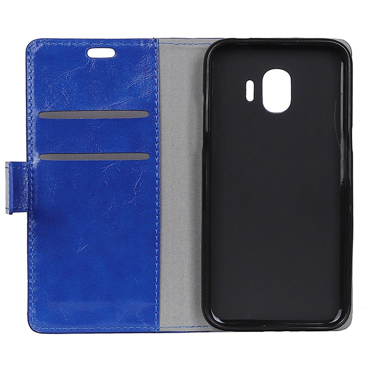 Crazy Horse Texture Stand Leather Magnetic Wallet Phone Cover for Samsung Galaxy J2 Pro 2018 - Blue-4