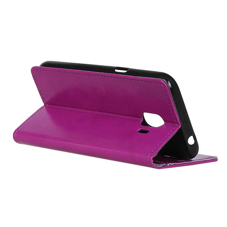 Crazy Horse Texture PU Leather Card Holder Mobile Casing with Stand for Samsung Galaxy J2 Pro 2018 - Purple-3
