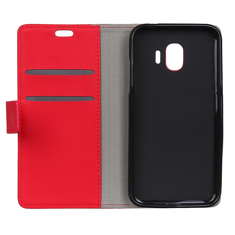 Wallet Leather Magnetic Case for Samsung Galaxy J2 Pro 2018 - Red-4