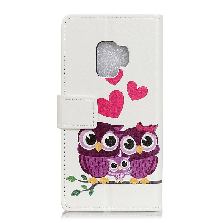 For Samsung Galaxy S9 G960 Pattern Printing PU Leather Wallet Phone Shell - Owl Lovers-2