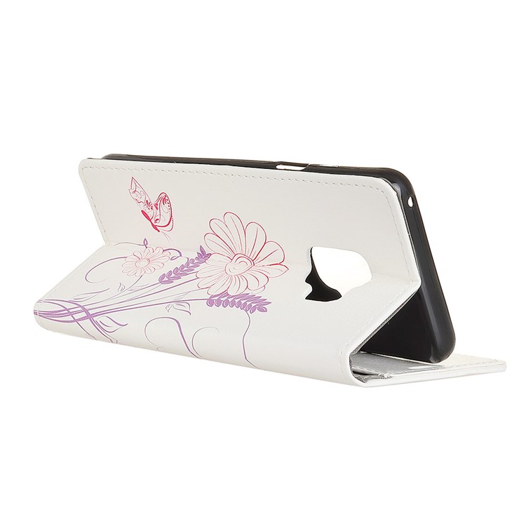 For Samsung Galaxy S9 G960 Pattern Printing PU Leather Wallet Phone Cover - Flower and Butterfly-3