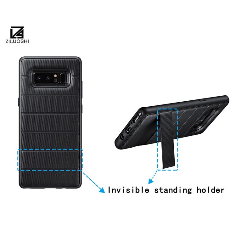 Cool Armor PC + TPU Hybrid Case with Invisible Kickstand for Samsung Galaxy Note 8 SM-N950 - Black-2