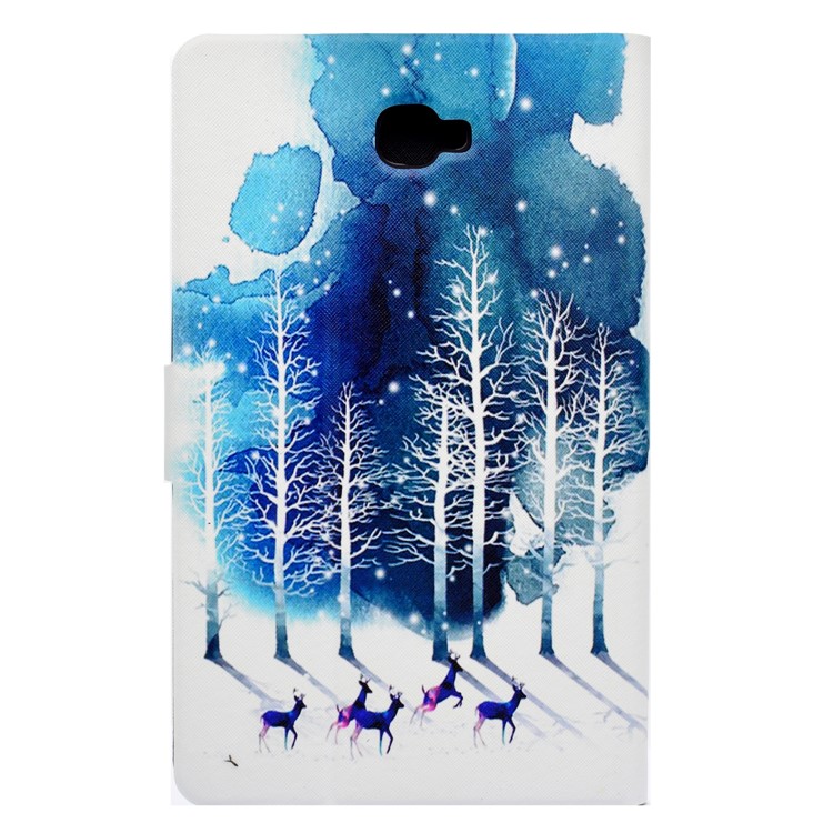 Patterned Leather Stand Cover for Samsung Galaxy Tab A 10.1 (2016) T580 T585 - Winter Forest-3