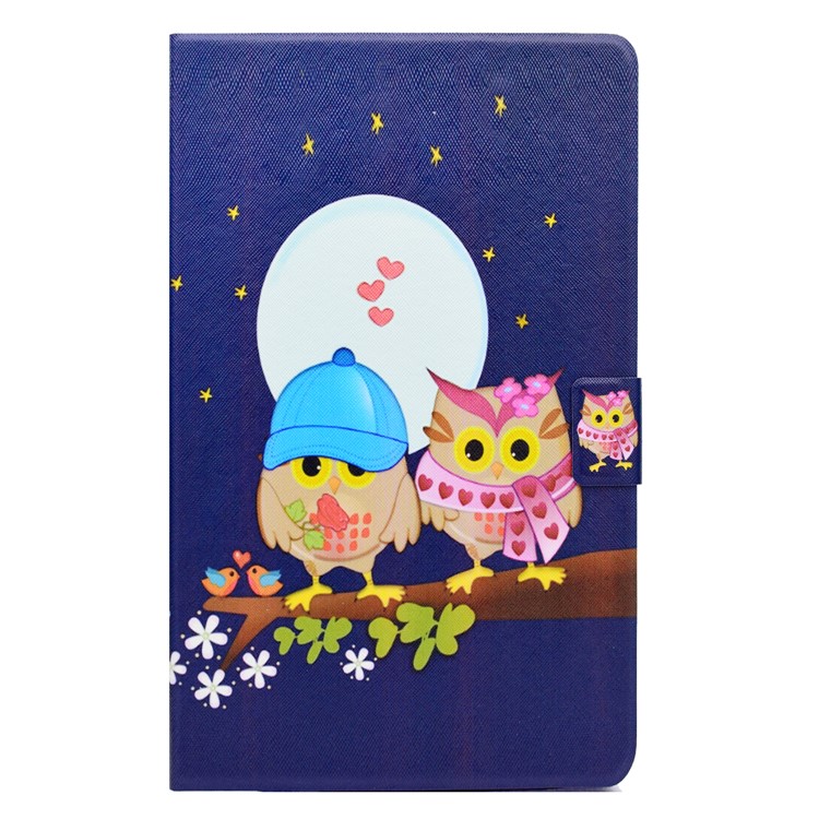 Patterned Leather Card Holder Shell for Samsung Galaxy Tab A 10.1 (2016) T580 T585 - Owls-2