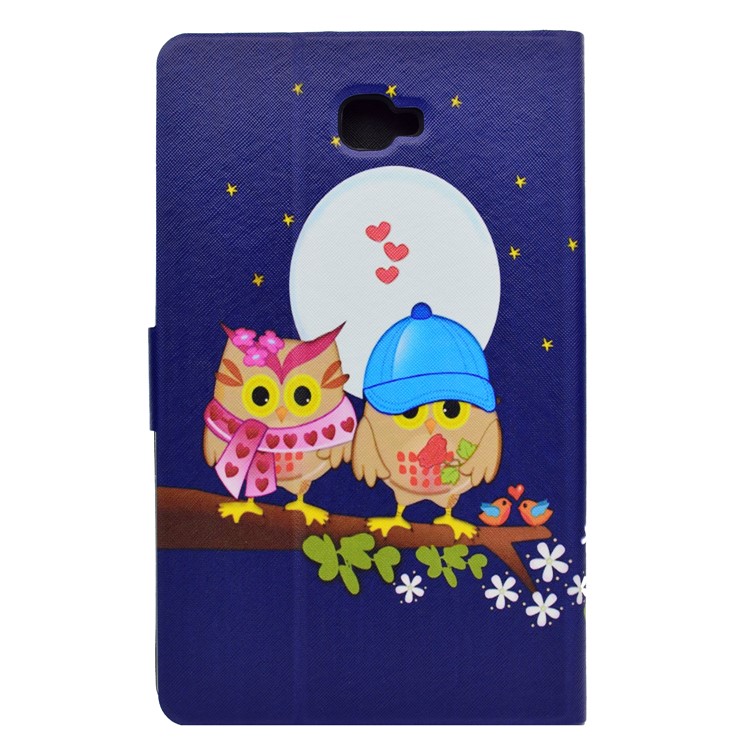 Patterned Leather Card Holder Shell for Samsung Galaxy Tab A 10.1 (2016) T580 T585 - Owls-3