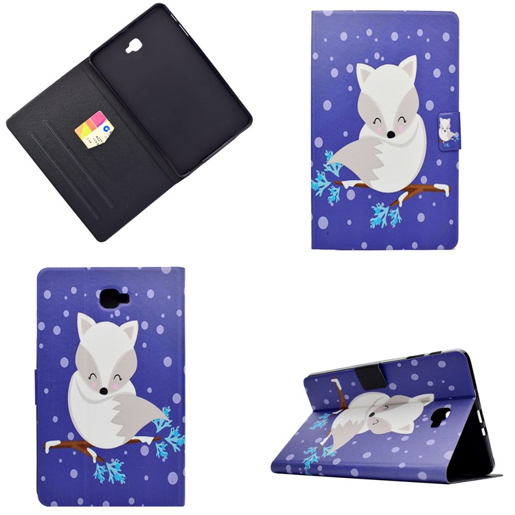 Patterned Leather Stand Tablet Case for Samsung Galaxy Tab A 10.1 (2016) T580 T585 - Fox-1