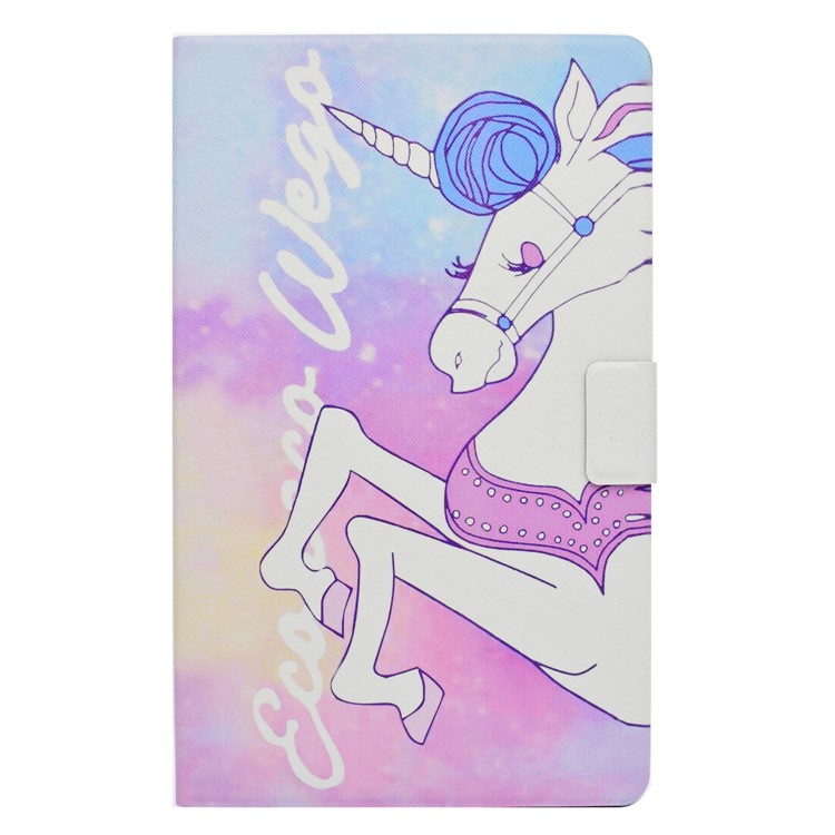 Funda Protectora De Cuero Con Dibujos Para Samsung Galaxy Tab A 10.1 (2016) T580 T585 - Unicornio-2