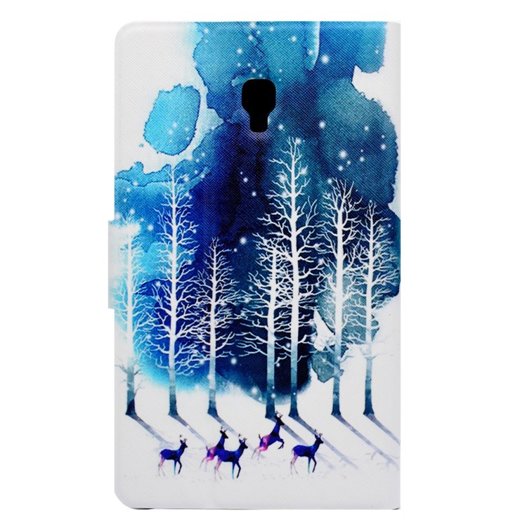 Patterned Leather Wallet Stand Cover with Card Holder for Samsung Galaxy Tab A 8.0 (2017) T380 T385 - Deer in Forest-3