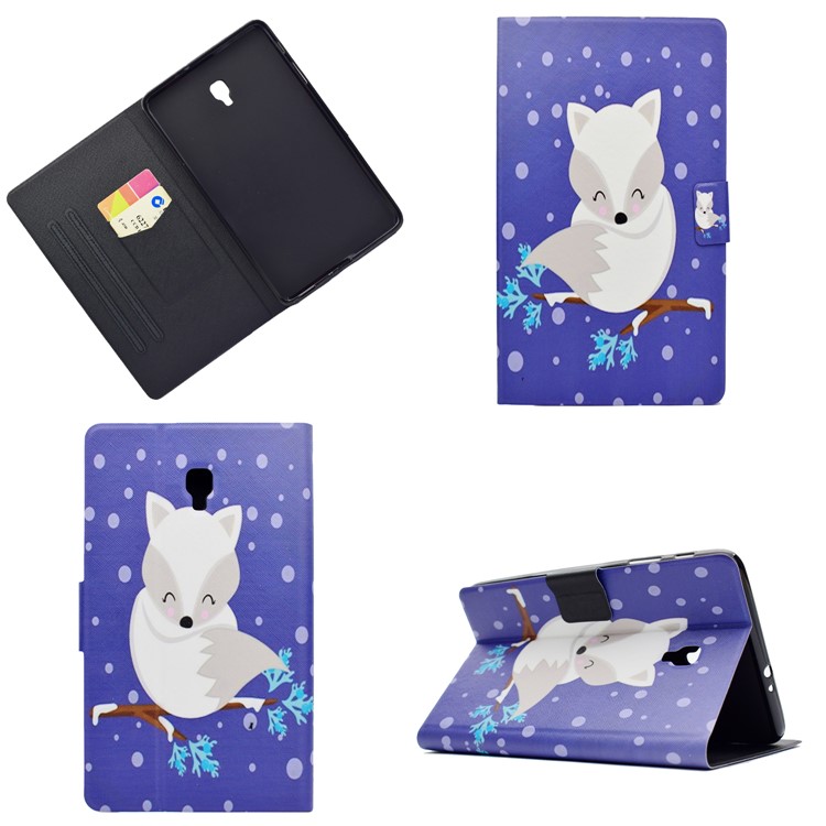 Patterned Leather Wallet Folio Flip Case with Card Holder for Samsung Galaxy Tab A 8.0 (2017) T380 T385 - Cute Fox-1