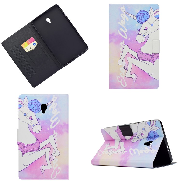 Pattern Printing Leather Wallet Cover with Card Slots for Samsung Galaxy Tab A 8.0 (2017) T380 T385 - Unicorn-1