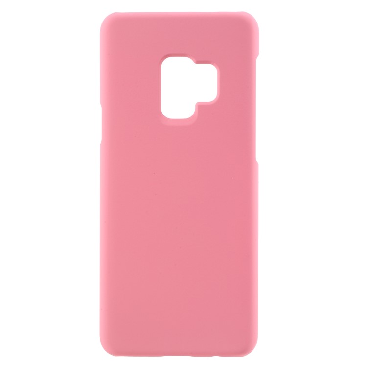 Rubberized Hard Plastic Mobile Cover for Samsung Galaxy S9 - Pink-1