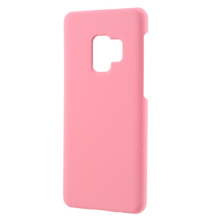 Rubberized Hard Plastic Mobile Cover for Samsung Galaxy S9 - Pink-2