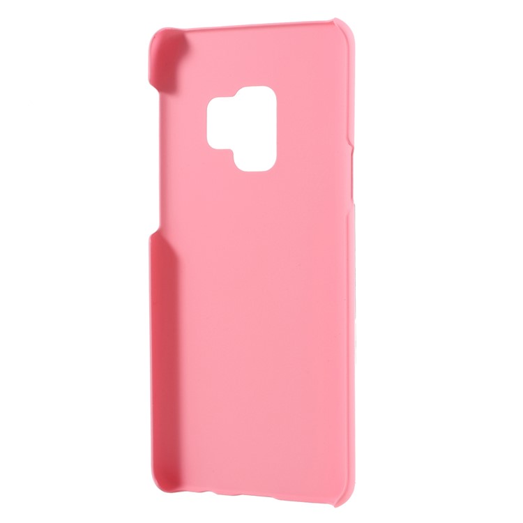 Rubberized Hard Plastic Mobile Cover for Samsung Galaxy S9 - Pink-3