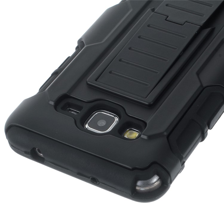 For Samsung Galaxy Grand Prime SM-G530 Belt Clip Kickstand PC Silicone Phone Case - Black-10