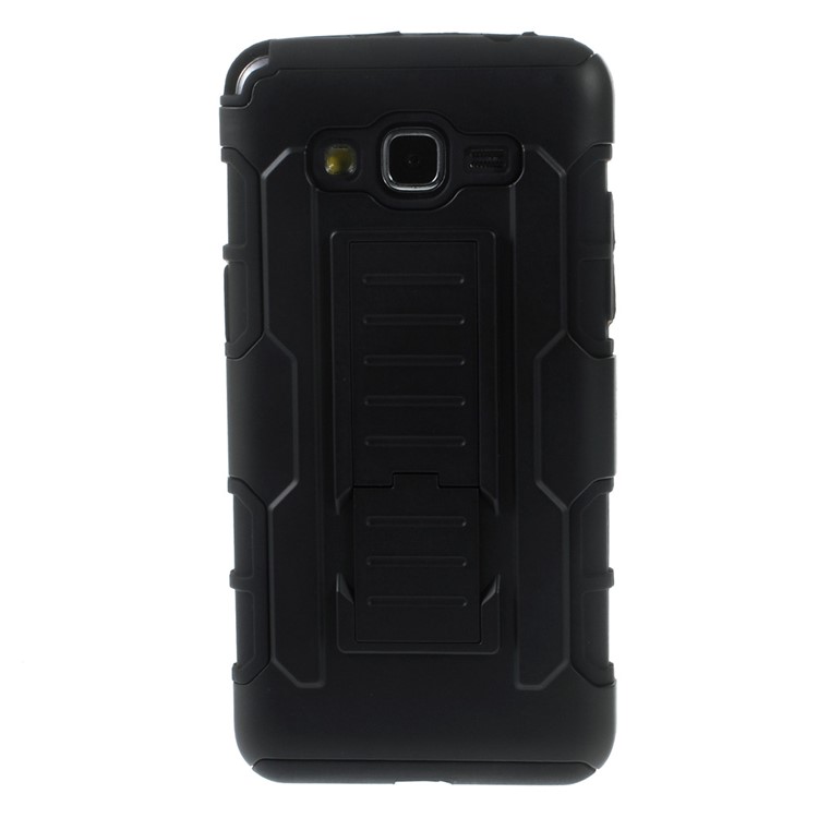 For Samsung Galaxy Grand Prime SM-G530 Belt Clip Kickstand PC Silicone Phone Case - Black-4