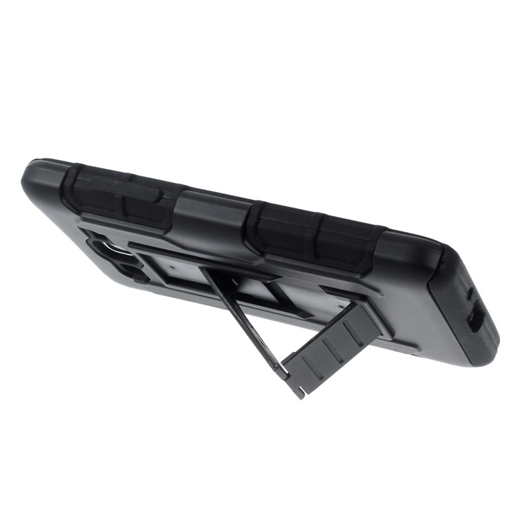 For Samsung Galaxy Grand Prime SM-G530 Belt Clip Kickstand PC Silicone Phone Case - Black-6