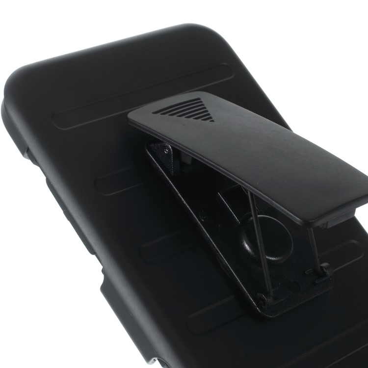 For Samsung Galaxy Grand Prime SM-G530 Belt Clip Kickstand PC Silicone Phone Case - Black-8